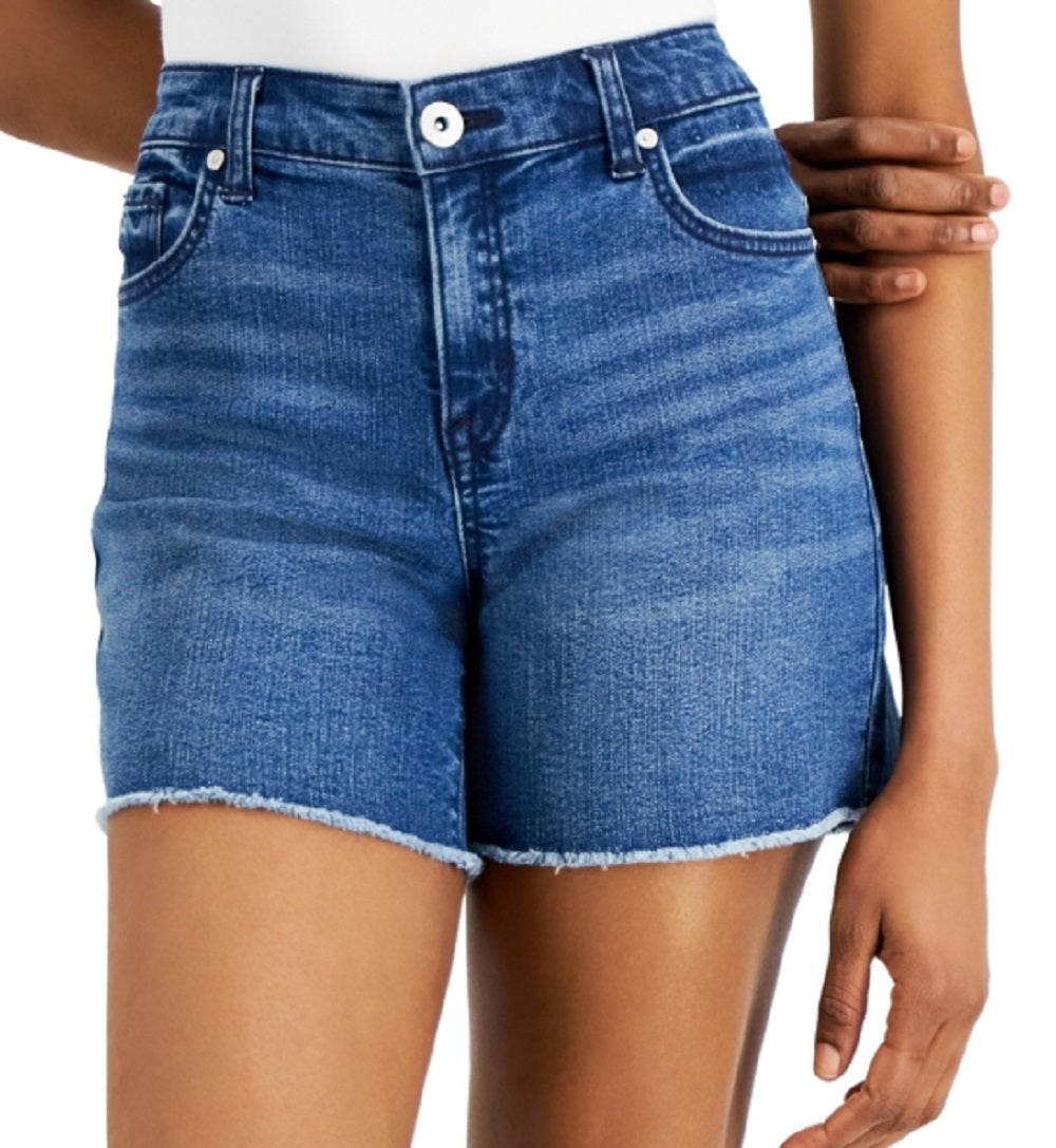 Shorts femininos desgastados e desfiados da Style &amp; Co, azul, tamanho 12