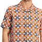 Camisa de acampamento masculina Club Room Regular Fit Medallion Print Vermelha Tamanho P