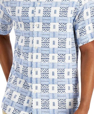 Camisa masculina Club Room Tribal Etch, branca, tamanho pequeno