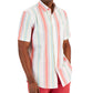 Camisa de popeline listrada Sunrise Fade masculina Club Room, branca, tamanho pequeno