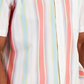 Camisa de popeline listrada Sunrise Fade masculina Club Room, branca, tamanho pequeno