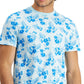 Camiseta masculina com estampa tropical Club Room, azul, tamanho XX-G