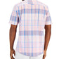 Camisa de popeline xadrez Romero masculina Club Room, rosa, tamanho médio