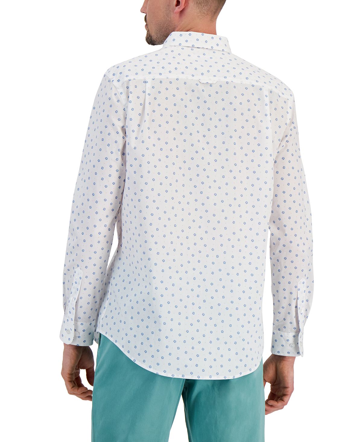 Camiseta masculina com estampa floral Club Room, branca, tamanho XX-G