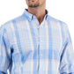 Camisa xadrez Club Room Spotlight masculina azul tamanho médio