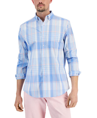 Club Room Men's Spotlight Plaid Shirt Blue Size Medium