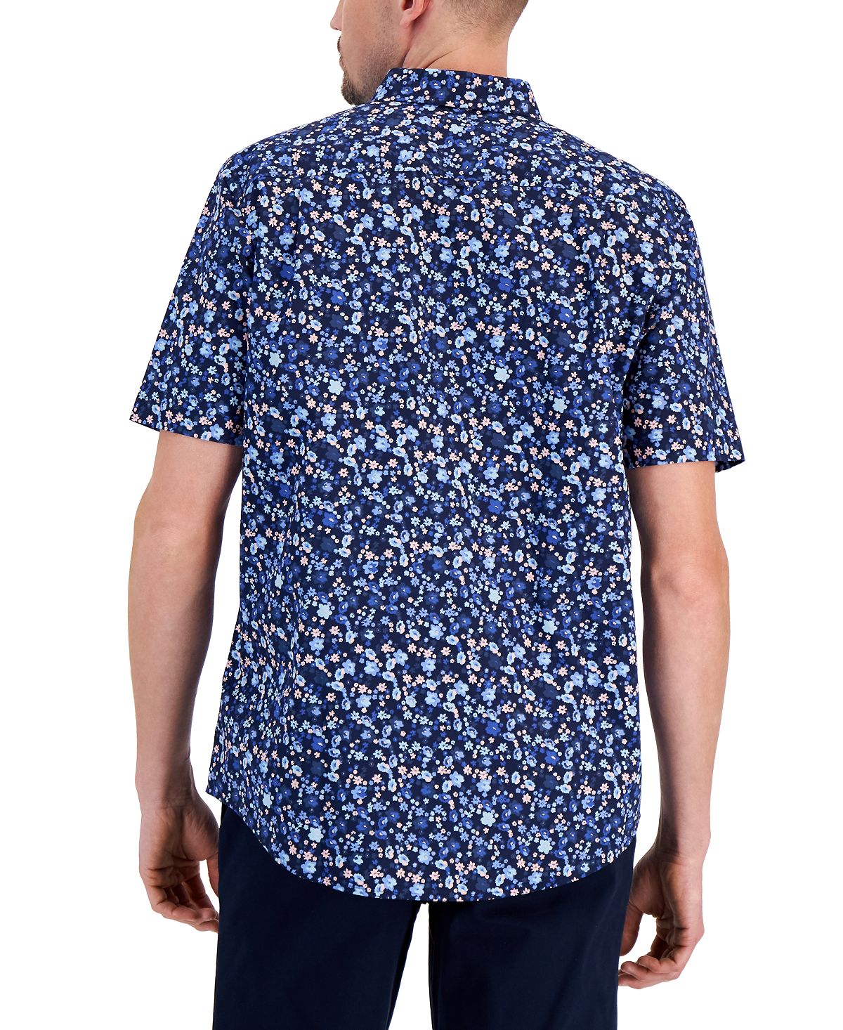 Camisa Masculina Estampada Floral Club Room Azul Tamanho P