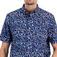 Camisa Masculina Estampada Floral Club Room Azul Tamanho P