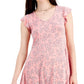 Vestido feminino com estampa floral e mangas esvoaçantes, estilo &amp; co, rosa, tamanho extragrande