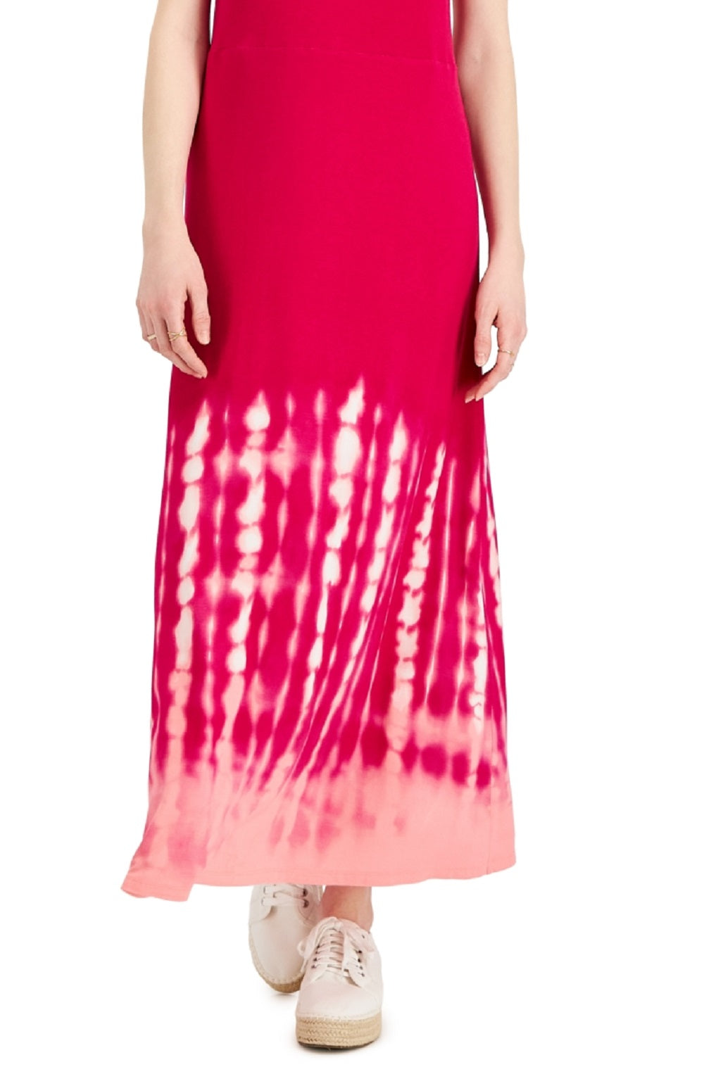 Vestido longo sem mangas estilo &amp; co feminino, tingido, rosa, tamanho pequeno