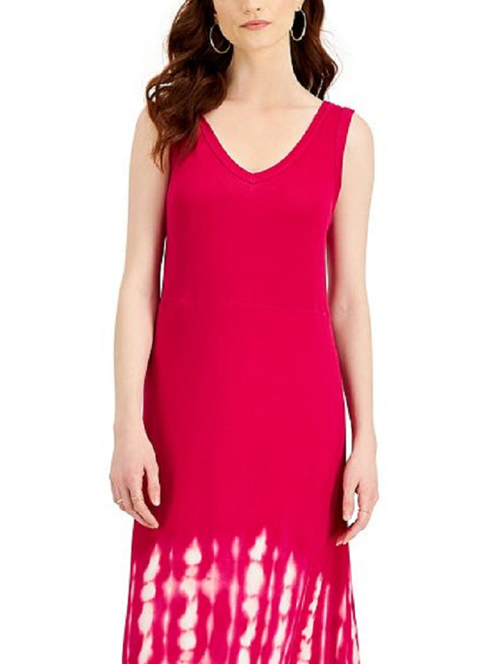 Vestido longo sem mangas estilo &amp; co feminino, tingido, rosa, tamanho GG