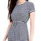 Vestido longo feminino estampado com cintura marcada estilo &amp; co, azul, tamanho grande