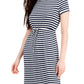 Vestido longo feminino estampado com cintura marcada estilo &amp; co, azul, tamanho extragrande