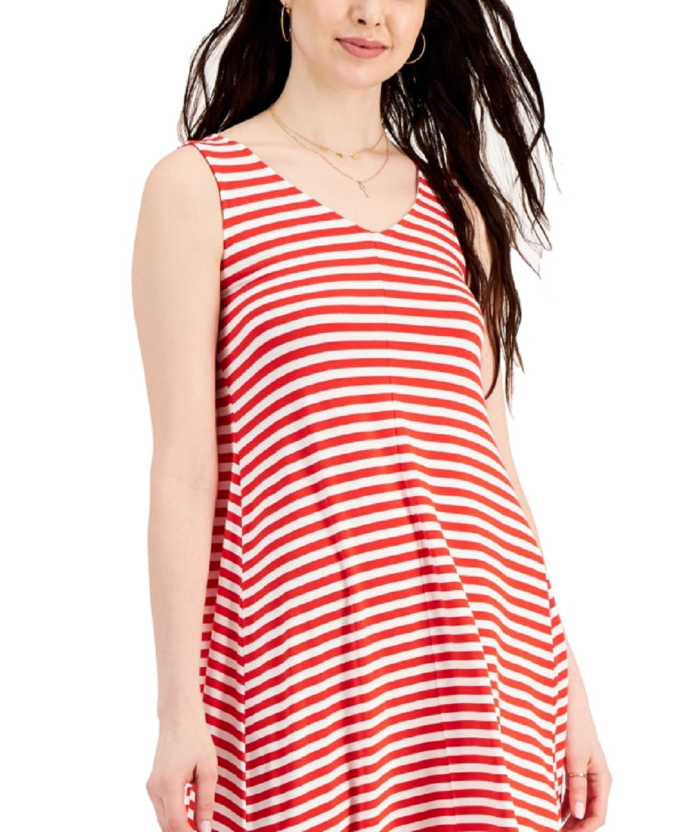 Vestido chinelo cruzado feminino Style &amp; Co, vermelho, tamanho médio