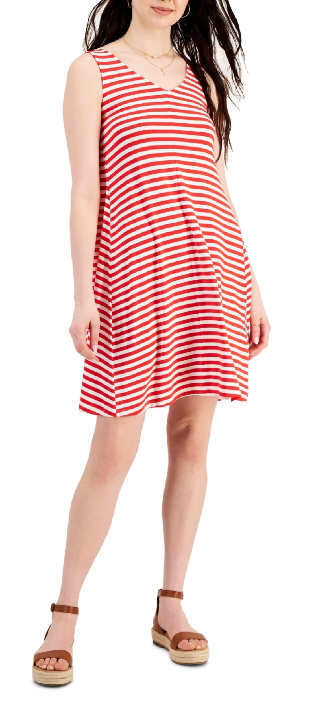 Vestido chinelo cruzado feminino Style &amp; Co, vermelho, tamanho extragrande