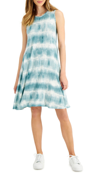 Vestido chinelo tie-dye feminino estilo &amp; co verde tamanho grande