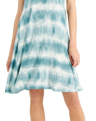 Vestido chinelo tie-dye feminino estilo &amp; co verde tamanho grande