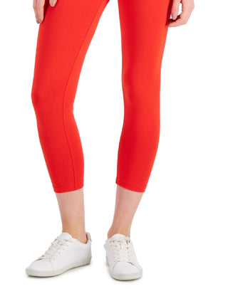 Legging Capri Feminina Cintura Alta Estilo &amp; Co Vermelha Tamanho X-G