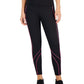 Leggings femininas ID Ideology com debrum contrastante 7/8, pretas, tamanho grande
