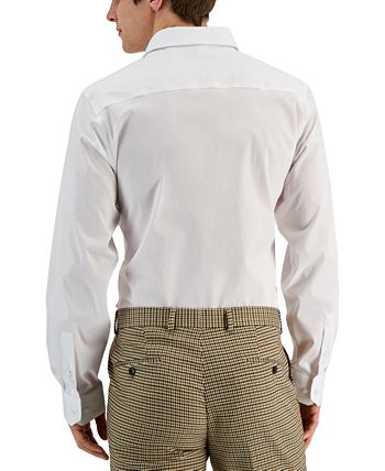 Camisa social masculina Alfani Slim Fit com elasticidade bidirecional e resistente a manchas, branca, tamanho 16x32-33