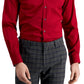 Camisa social masculina Alfani Slim Fit com elasticidade bidirecional e resistente a manchas, vermelha, tamanho 14 x 32 x 33