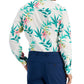 Camisa social masculina Bar III Slim Fit com estampa tropical, branca, tamanho grande
