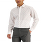 Camisa social masculina Bar III Slim Fit com estampa de flamingo, branca, tamanho médio