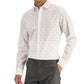 Camisa social masculina Bar III Slim Fit com estampa de flamingo, branca, tamanho grande