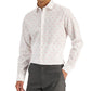 Camisa social masculina Bar III Slim Fit com estampa de flamingo, branca, tamanho extragrande