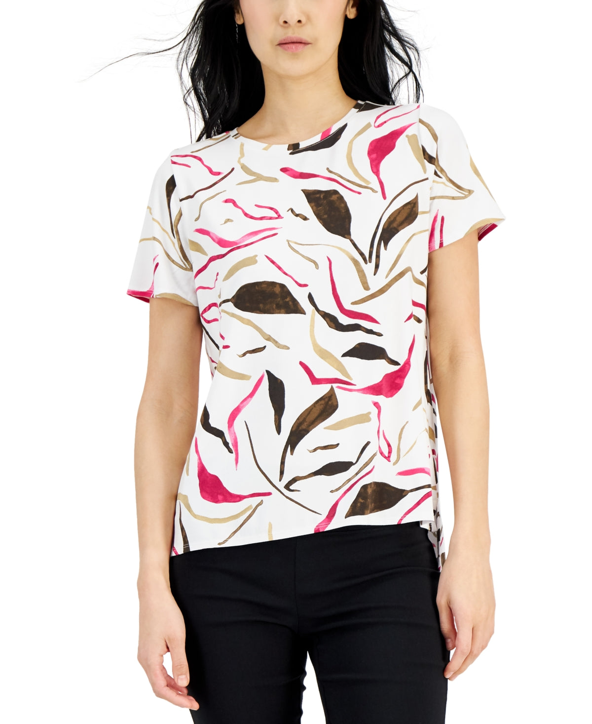 Camiseta estampada feminina Alfani rosa tamanho pequeno pequeno