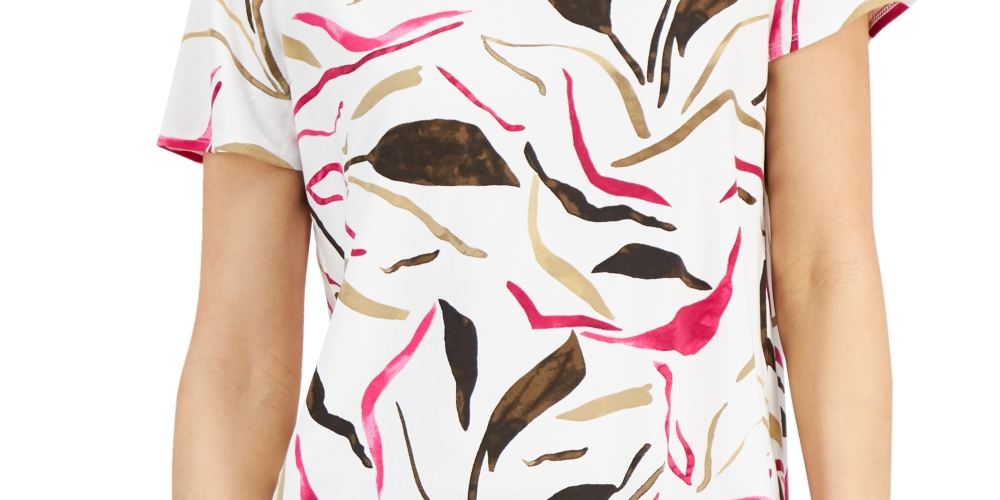 Camiseta estampada feminina Alfani rosa tamanho pequeno pequeno