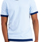 Camiseta Alfani Masculina Canelada Contrastada Azul Tamanho Grande