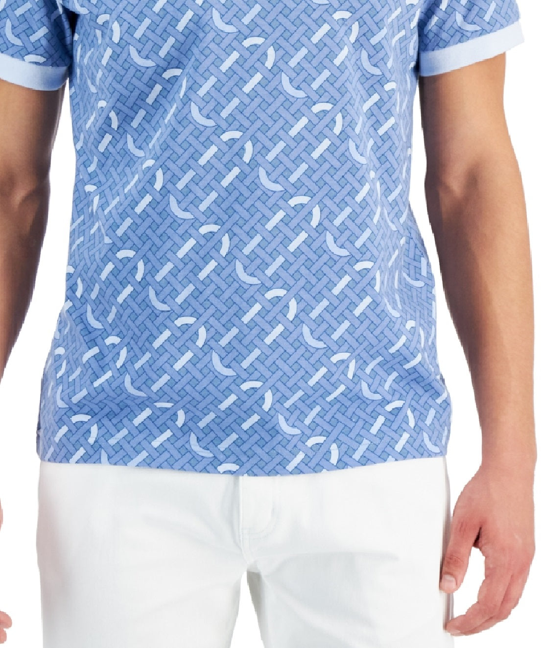 Camiseta Alfani Masculina Geo Graphic Azul Tamanho Grande