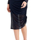 Vestido feminino liso com babados da INC International Concepts, preto, tamanho extragrande