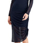 Vestido feminino liso com babados da INC International Concepts, azul, tamanho extragrande