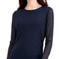Vestido feminino liso com babados da INC International Concepts, azul, tamanho extragrande