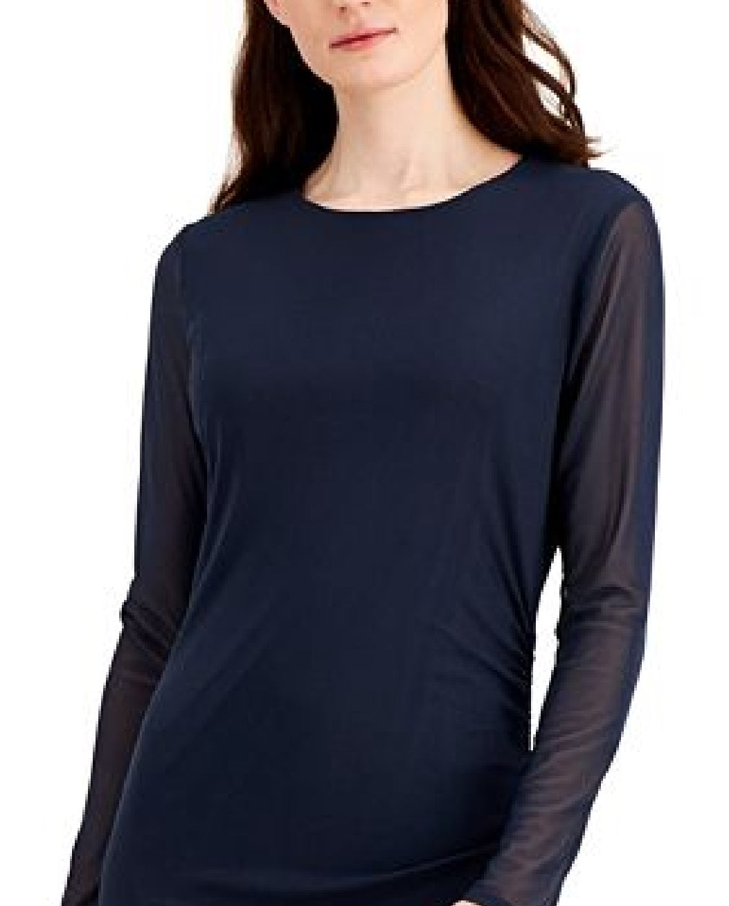 Vestido feminino liso com babados da INC International Concepts, azul, tamanho extragrande