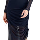 Vestido feminino liso com babados da INC International Concepts, azul, tamanho extragrande