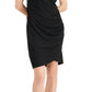 Vestido feminino franzido INC International Concepts, preto, tamanho grande