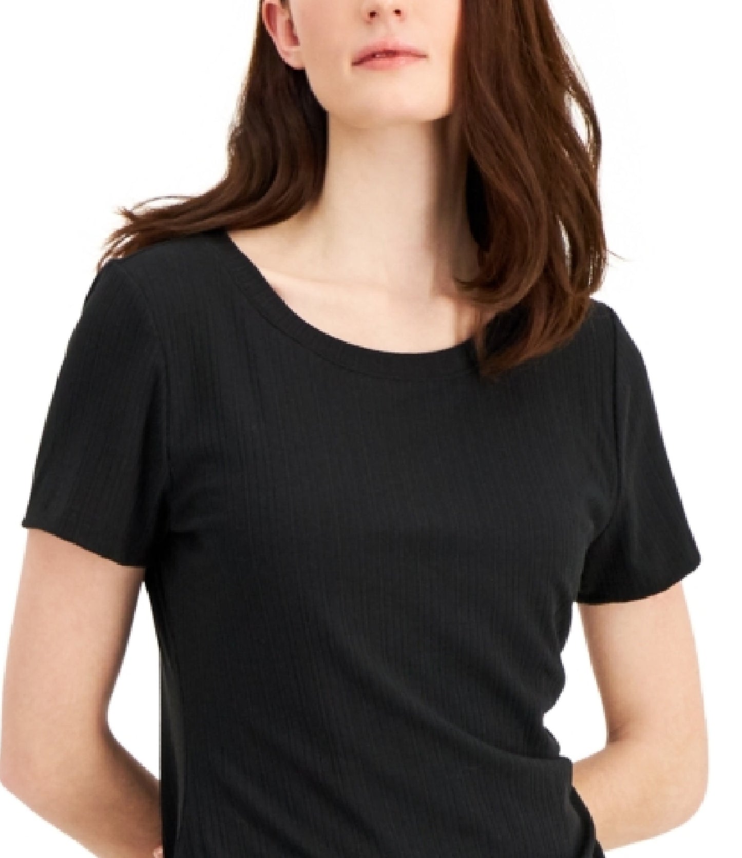 Vestido feminino franzido INC International Concepts, preto, tamanho grande