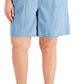 Shorts feminino Karen Scott Gemma de algodão azul tamanho X-G