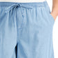 Shorts feminino Karen Scott Gemma de algodão azul tamanho X-G
