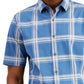 Camisa xadrez masculina Alfani Rolo estampada azul tamanho pequeno