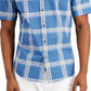 Camisa xadrez masculina Alfani Rolo estampada azul tamanho pequeno