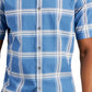 Camisa xadrez masculina Alfani Rolo estampada azul tamanho médio