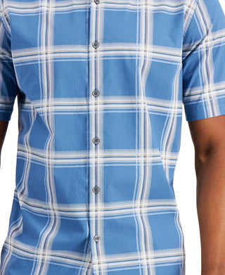 Camisa xadrez masculina Alfani Rolo estampada azul tamanho médio