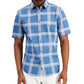 Camisa xadrez masculina Alfani Rolo estampada azul tamanho médio