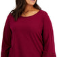 Karen Scott Top Feminino Ladder Trim Vermelho Tamanho 2X