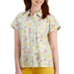 Camisa de acampamento feminina de algodão estampada Style &amp; Co, branca, tamanho grande