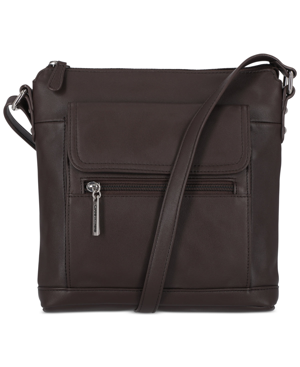 Giani Bernini Bolsa transversal Venice de couro napa feminina, marrom, tamanho regular